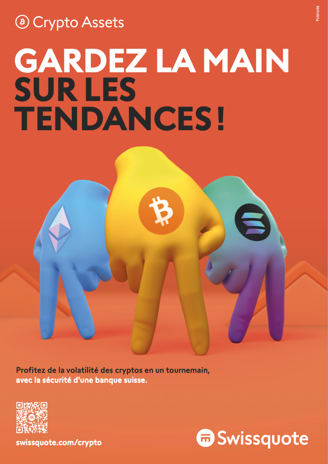 Visuel de la campagne crypto Gardez la main sur vos cryptos, Swissquote